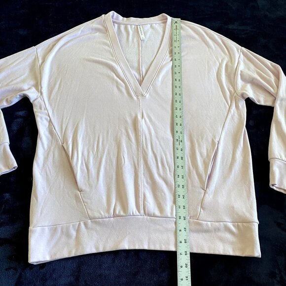 Fabletics | Rosaline V-Neck Long Sleeve Sweat Shirt | Baby Pink | Size: Medium - Picture 7 of 7